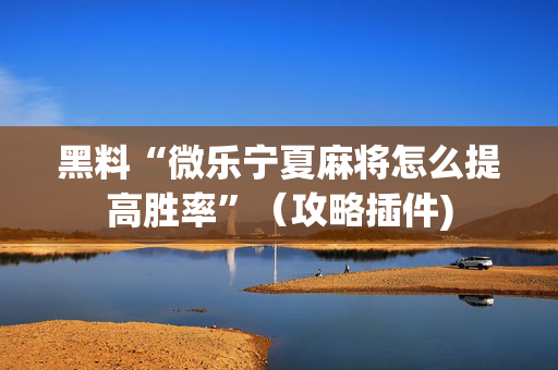 黑料“微乐宁夏麻将怎么提高胜率”（攻略插件)