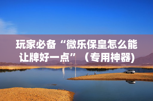 玩家必备“微乐保皇怎么能让牌好一点”（专用神器)