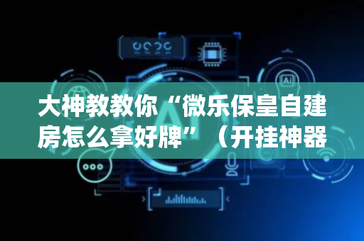 大神教教你“微乐保皇自建房怎么拿好牌”（开挂神器下载)