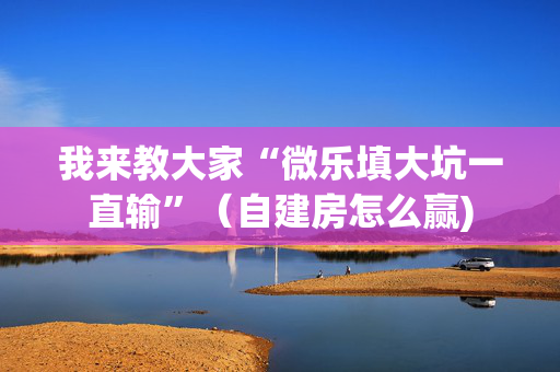 我来教大家“微乐填大坑一直输”（自建房怎么赢)