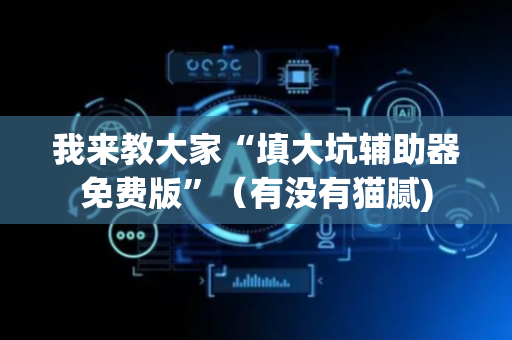 我来教大家“填大坑辅助器免费版”（有没有猫腻)
