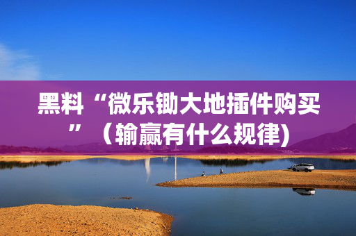 黑料“微乐锄大地插件购买”（输赢有什么规律)