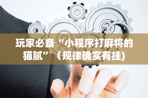 玩家必备“小程序打麻将的猫腻”（规律确实有挂)