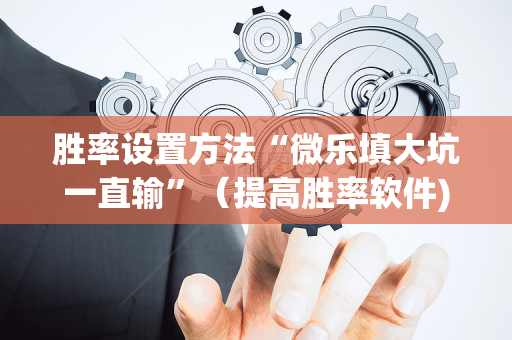 胜率设置方法“微乐填大坑一直输”（提高胜率软件)