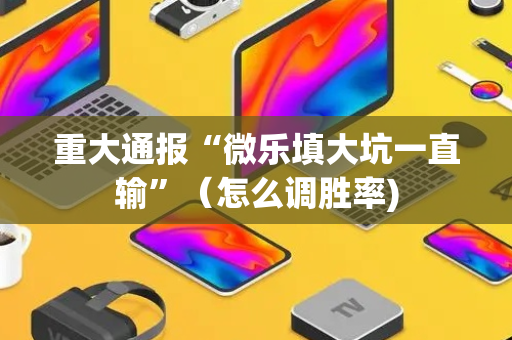 重大通报“微乐填大坑一直输”（怎么调胜率)