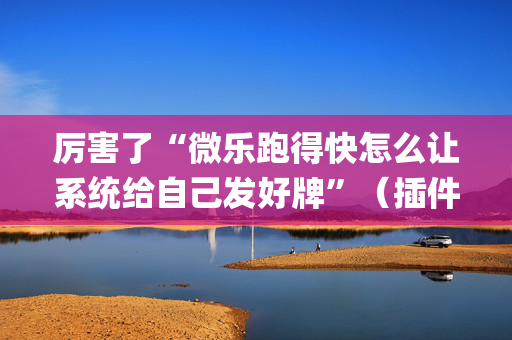 厉害了“微乐跑得快怎么让系统给自己发好牌”（插件可信吗)
