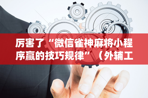厉害了“微信雀神麻将小程序赢的技巧规律”（外辅工具)