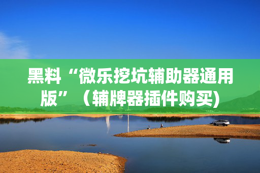 黑料“微乐挖坑辅助器通用版”（辅牌器插件购买)