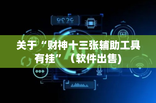 关于“财神十三张辅助工具有挂”（软件出售)