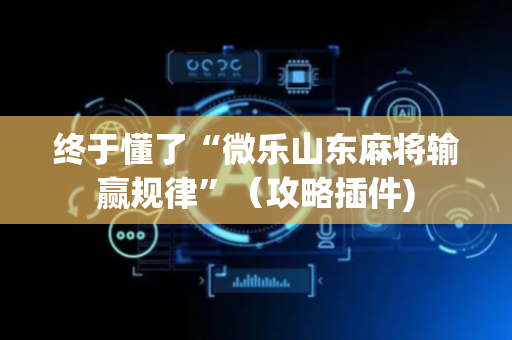 终于懂了“微乐山东麻将输赢规律”（攻略插件)