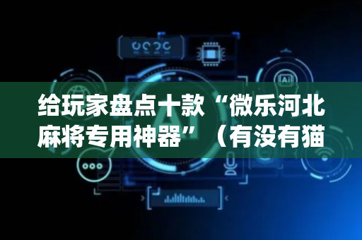 给玩家盘点十款“微乐河北麻将专用神器”（有没有猫腻)