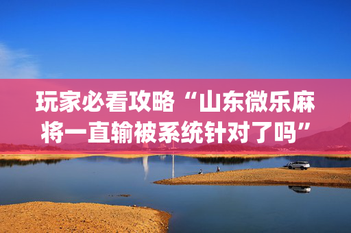 玩家必看攻略“山东微乐麻将一直输被系统针对了吗”（软挂神器)