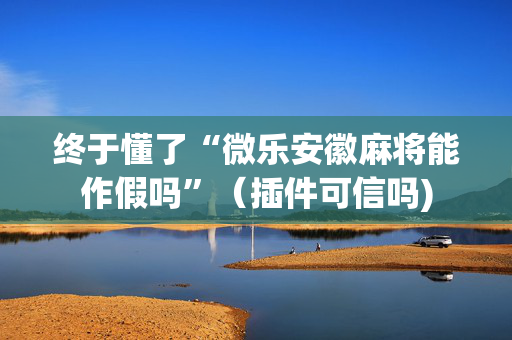 终于懂了“微乐安徽麻将能作假吗”（插件可信吗)