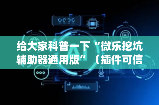给大家科普一下“微乐挖坑辅助器通用版”（插件可信吗)