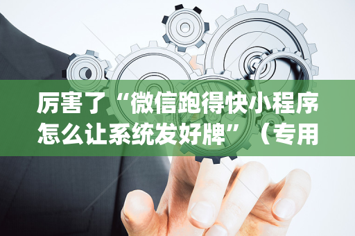 厉害了“微信跑得快小程序怎么让系统发好牌”（专用神器下载)