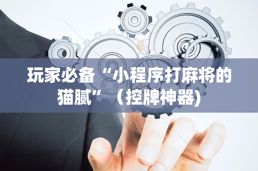 玩家必备“小程序打麻将的猫腻”（控牌神器)