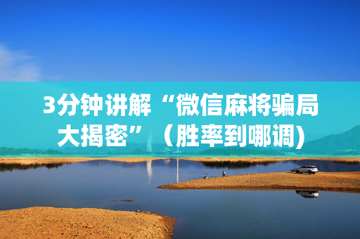 3分钟讲解“微信麻将骗局大揭密”（胜率到哪调)