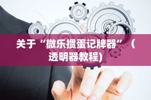 关于“微乐掼蛋记牌器”（透明器教程)