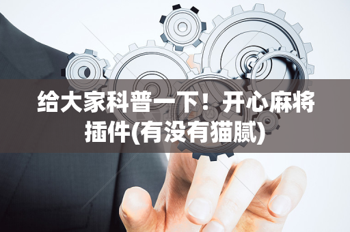 给大家科普一下！开心麻将插件(有没有猫腻)