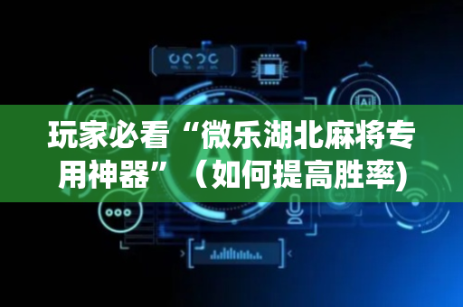 玩家必看“微乐湖北麻将专用神器”（如何提高胜率)