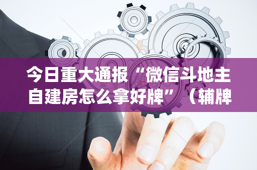 今日重大通报“微信斗地主自建房怎么拿好牌”（辅牌器插件购买)