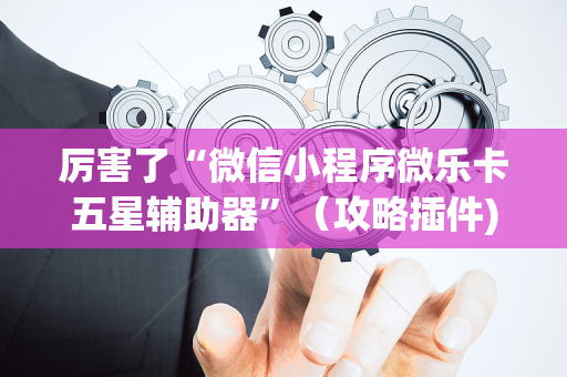 厉害了“微信小程序微乐卡五星辅助器”（攻略插件)