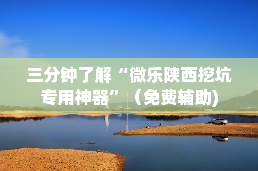 三分钟了解“微乐陕西挖坑专用神器”（免费辅助)