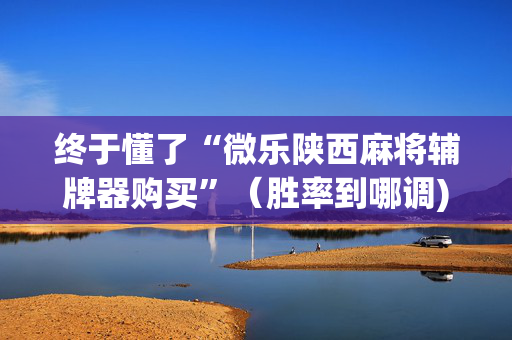 终于懂了“微乐陕西麻将辅牌器购买”（胜率到哪调)