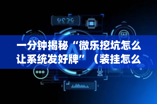 一分钟揭秘“微乐挖坑怎么让系统发好牌”（装挂怎么安装)