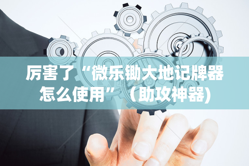 厉害了“微乐锄大地记牌器怎么使用”（助攻神器)