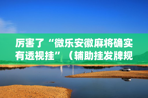 厉害了“微乐安徽麻将确实有透视挂”（辅助挂发牌规律)