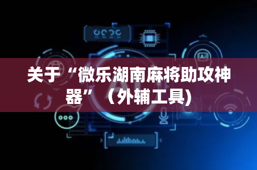 关于“微乐湖南麻将助攻神器”（外辅工具)