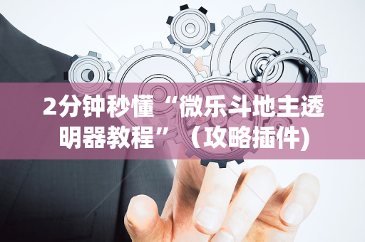 2分钟秒懂“微乐斗地主透明器教程”（攻略插件)