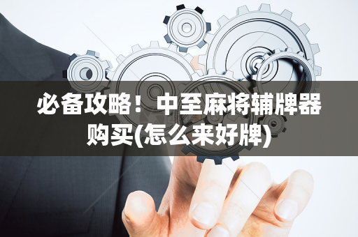 必备攻略！中至麻将辅牌器购买(怎么来好牌)