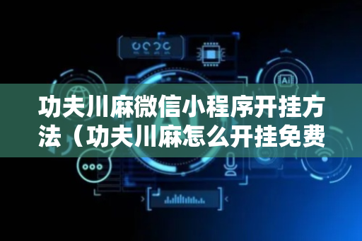 功夫川麻微信小程序开挂方法（功夫川麻怎么开挂免费）