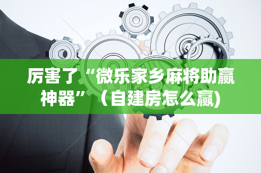 厉害了“微乐家乡麻将助赢神器”（自建房怎么赢)