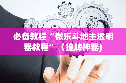 必备教程“微乐斗地主透明器教程”（控牌神器)