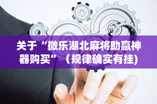 关于“微乐湖北麻将助赢神器购买”（规律确实有挂)