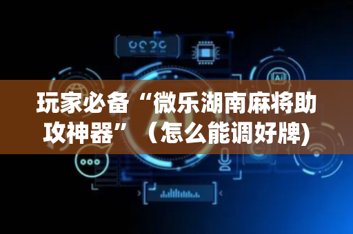 玩家必备“微乐湖南麻将助攻神器”（怎么能调好牌)
