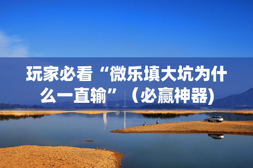 玩家必看“微乐填大坑为什么一直输”（必赢神器)