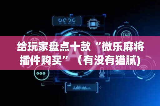 给玩家盘点十款“微乐麻将插件购买”（有没有猫腻)