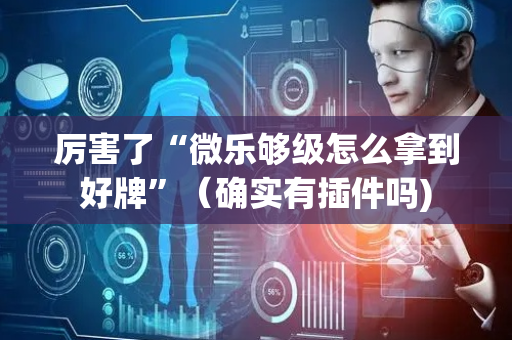 厉害了“微乐够级怎么拿到好牌”（确实有插件吗)