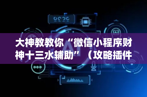 大神教教你“微信小程序财神十三水辅助”（攻略插件)