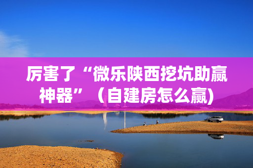 厉害了“微乐陕西挖坑助赢神器”（自建房怎么赢)