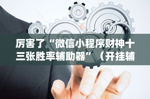 厉害了“微信小程序财神十三张胜率辅助器”（开挂辅助器插件)