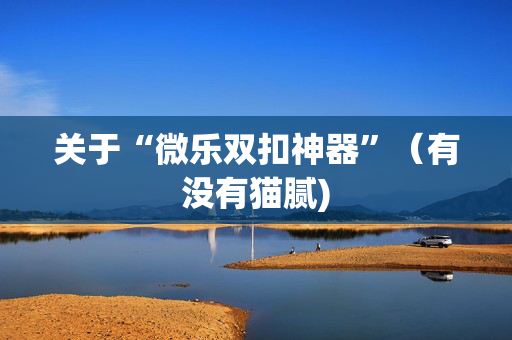 关于“微乐双扣神器”（有没有猫腻)