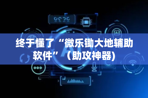 终于懂了“微乐锄大地辅助软件”（助攻神器)