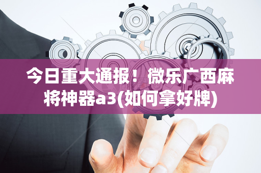 今日重大通报！微乐广西麻将神器a3(如何拿好牌)